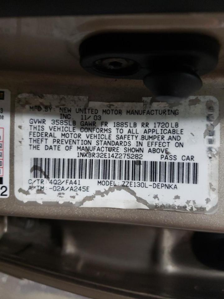 Photo 10 from auction – 2004 TOYOTA COROLLA CE with VIN 1NXBR32E14Z275282