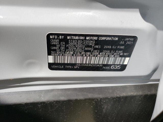 Photo 10 from auction – 2022 MITSUBISHI OUTLANDER with VIN JA4J3VA83NZ023430