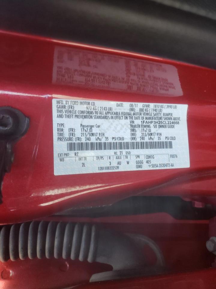 Photo 10 from auction – 2012 FORD FOCUS SEL with VIN 1FAHP3H25CL224668