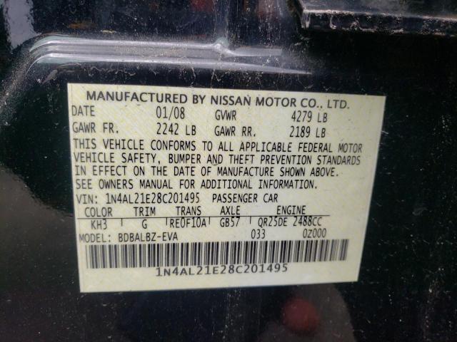 Photo 10 from auction – 2008 NISSAN ALTIMA with VIN 1N4AL21E28C201495