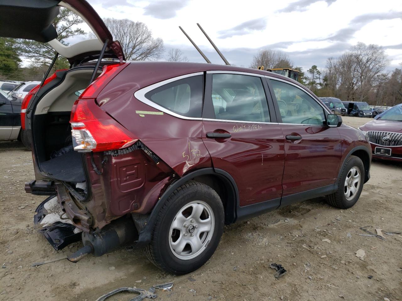 Photo 4 from auction – 2015 HONDA CR-V LX with VIN 5J6RM4H33FL055822