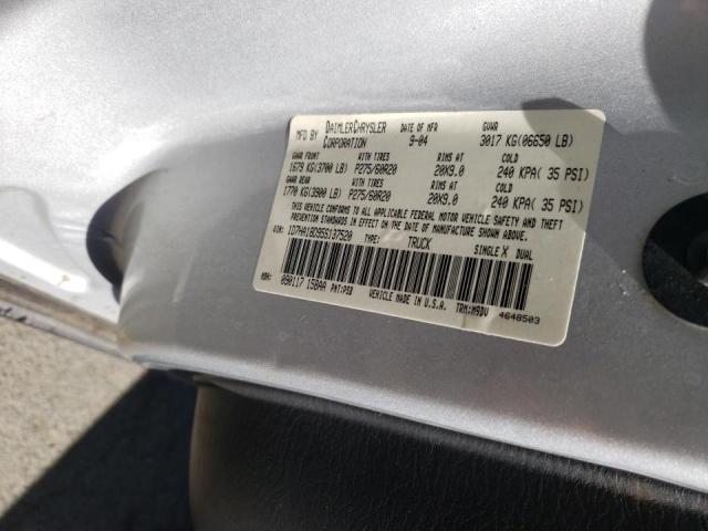 Photo 10 from auction – 2005 DODGE RAM 1500 S with VIN 1D7HA18D95S137520