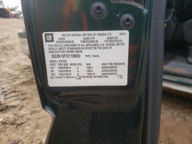 Photo 10 from auction – 2002 CHEVROLET SILVERADO with VIN 2GCEK19T721138953