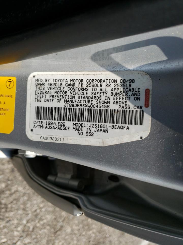 Photo 10 from auction – 1998 LEXUS GS with VIN JT8BD68SXW0045458