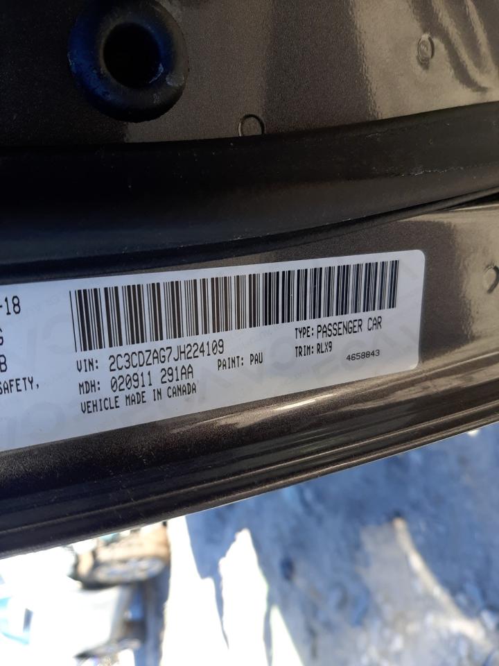 Photo 10 from auction – 2018 DODGE CHALLENGER with VIN 2C3CDZAG7JH224109