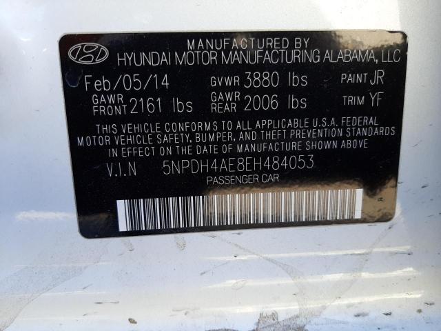 Photo 10 from auction – 2014 HYUNDAI ELANTRA with VIN 5NPDH4AE8EH484053