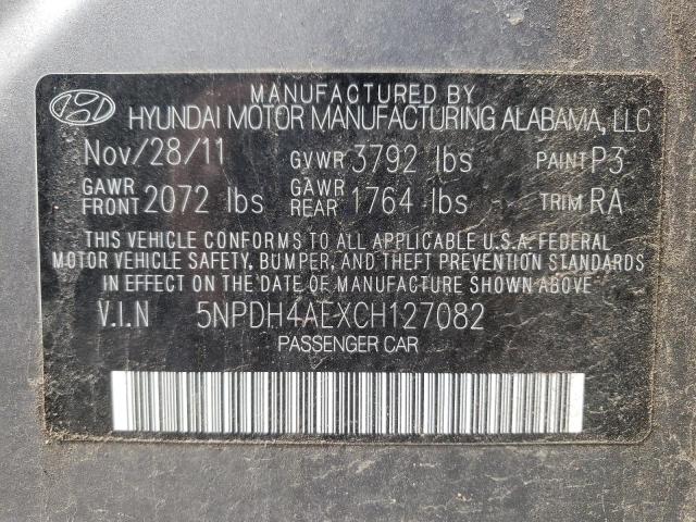 Photo 10 from auction – 2012 HYUNDAI ELANTRA GL with VIN 5NPDH4AEXCH127082