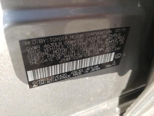 Photo 10 from auction – 2015 LEXUS IS 250 with VIN JTHBF1D28F5081249