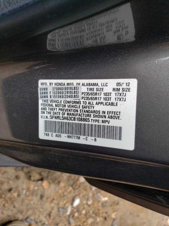 Photo 10 from auction – 2012 HONDA ODYSSEY EX with VIN 5FNRL5H63CB108865