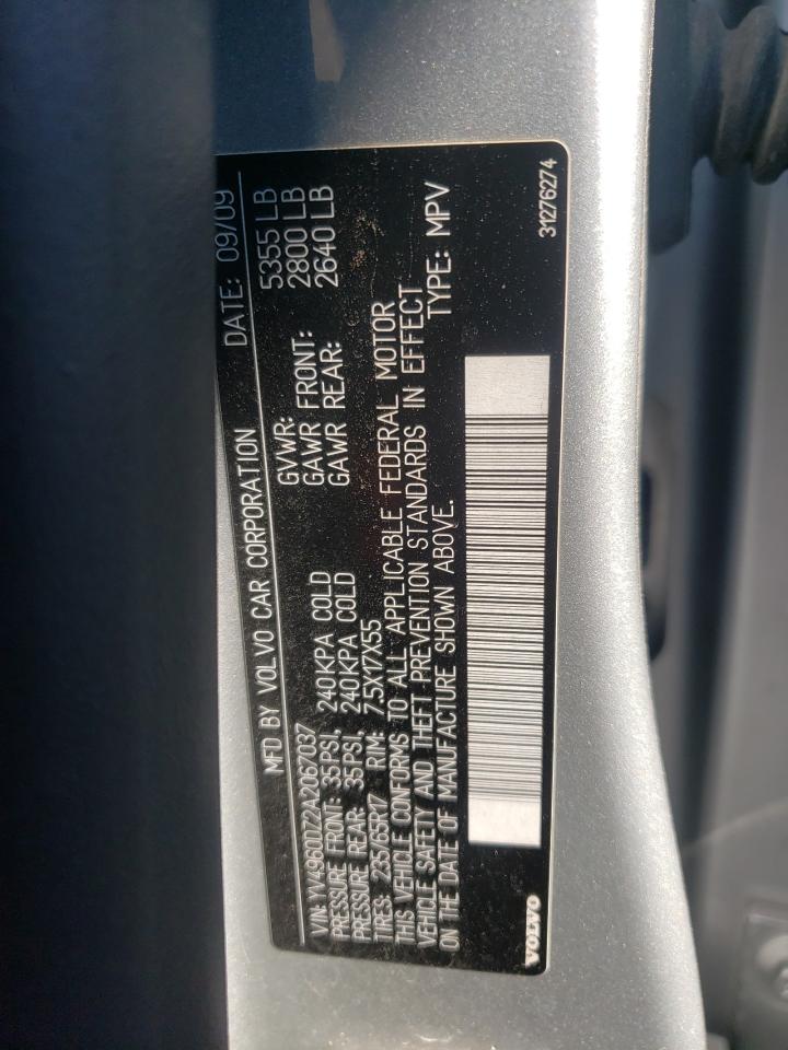 Photo 10 from auction – 2010 VOLVO XC60 3.2 with VIN YV4960DZ2A2067037