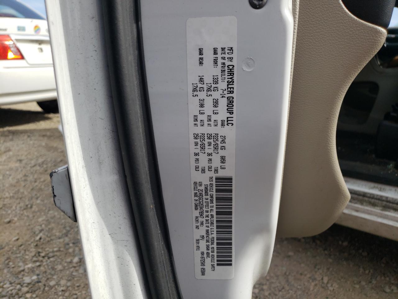 Photo 10 from auction – 2014 DODGE GRAND CARA with VIN 2C4RDGCG2ER478947