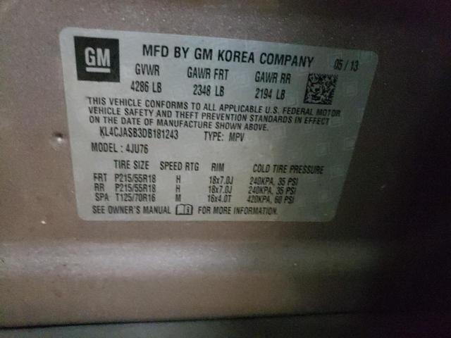 Photo 10 from auction – 2013 BUICK ENCORE with VIN KL4CJASB3DB181243