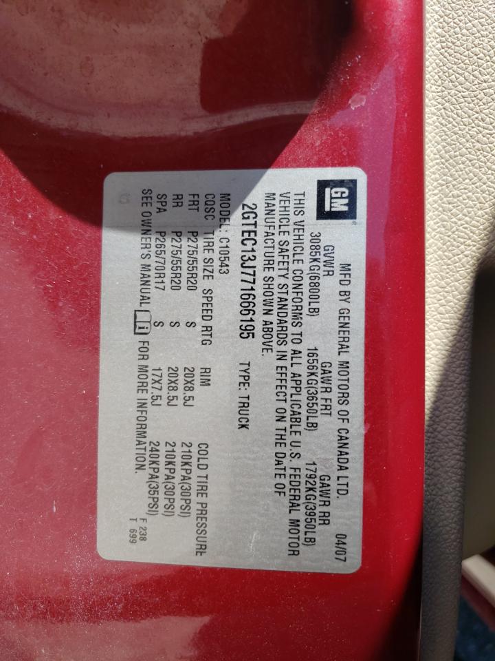 Photo 10 from auction – 2007 GMC NEW SIERRA with VIN 2GTEC13J771666195