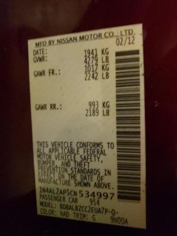 Foto 10 de la subasta – 2012 NISSAN ALTIMA BAS con VIN 1N4AL2AP5CN534997