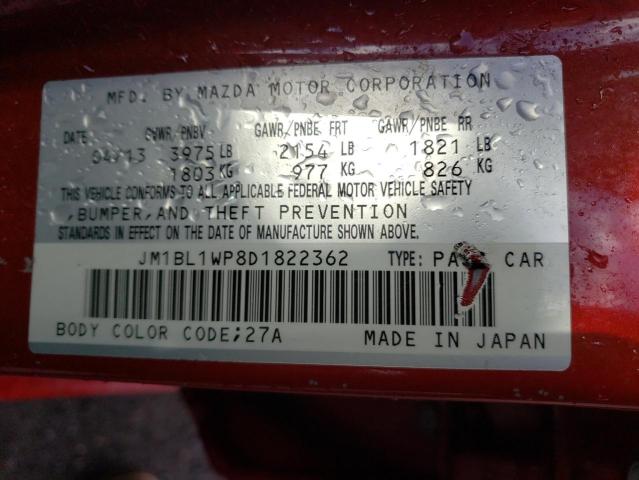 Photo 10 from auction – 2013 MAZDA 3 I with VIN JM1BL1WP8D1822362