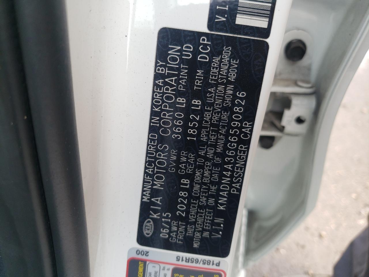 Photo 10 from auction – 2016 KIA RIO EX with VIN KNADN4A36G6590826