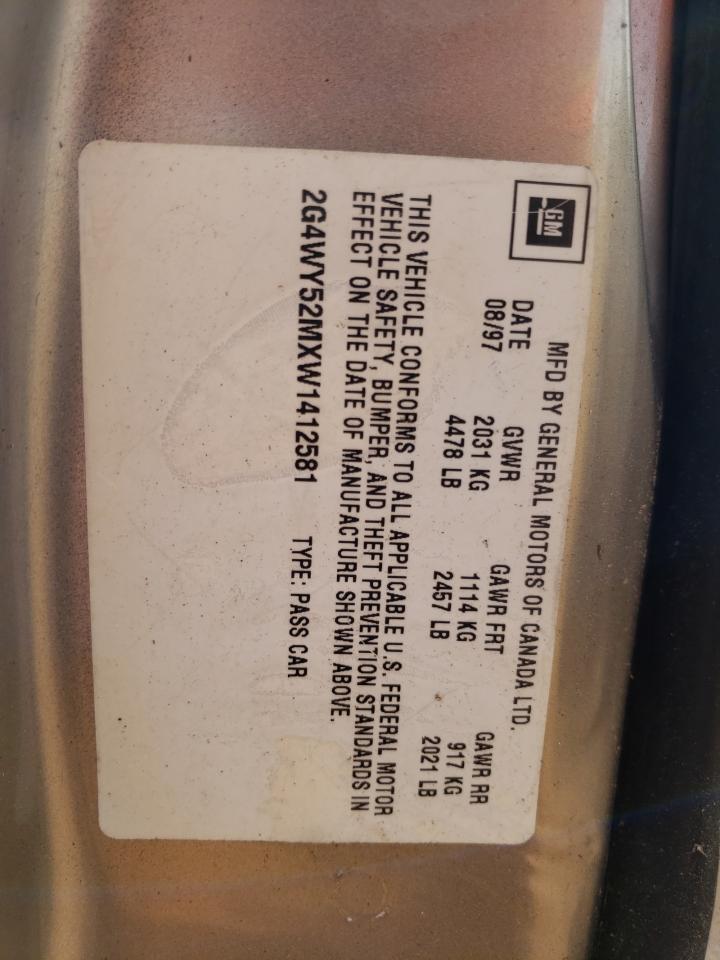 Photo 10 from auction – 1998 BUICK CENTURY LI with VIN 2G4WY52MXW1412581