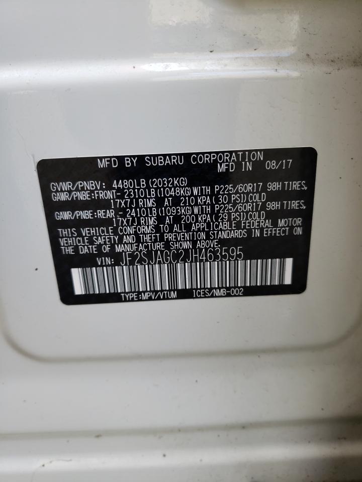 Photo 10 from auction – 2018 SUBARU FORESTER 2 with VIN JF2SJAGC2JH463595