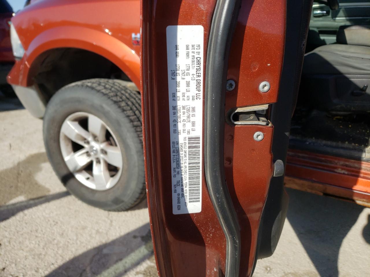Zdjęcie 10 z aukcji – 2013 RAM 1500 SLT z VIN 1C6RR7GT2DS638550