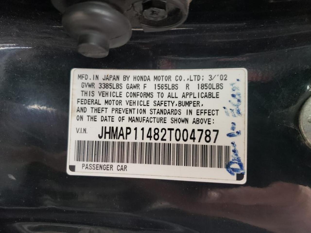 Photo 10 from auction – 2002 HONDA S2000 with VIN JHMAP11482T004787