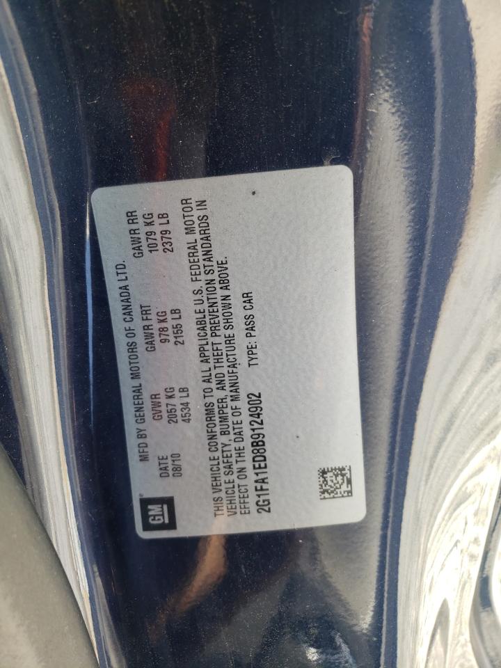 Photo 10 from auction – 2011 CHEVROLET CAMARO LS with VIN 2G1FA1ED8B9124902