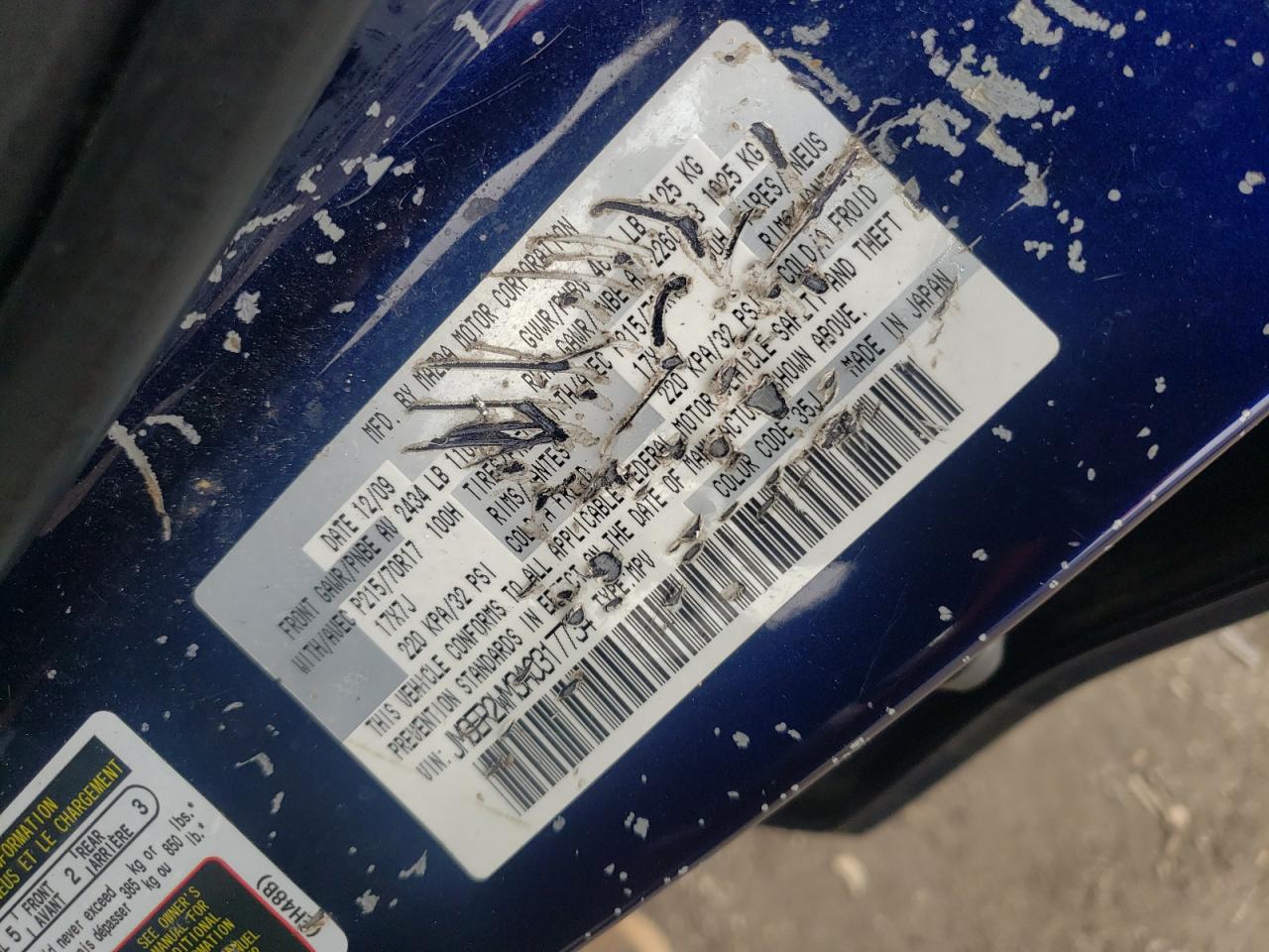 صورة رقم 10 من المزاد - 2010 MAZDA CX-7 مع VIN JM3ER2WM3A0317734