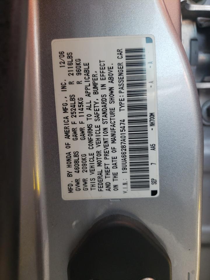 Photo 10 from auction – 2007 ACURA TL with VIN 19UUA66287A015474