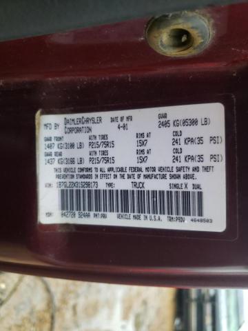 Photo 10 from auction – 2001 DODGE DAKOTA with VIN 1B7GL22X31S298173