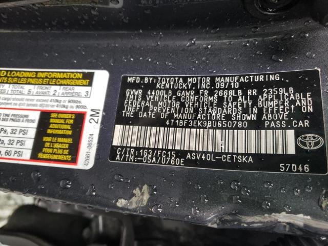 Photo 10 from auction – 2011 TOYOTA CAMRY BASE with VIN 4T1BF3EK9BU650780