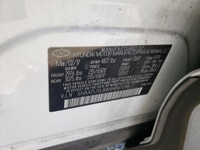Photo 10 from auction – 2017 HYUNDAI SANTA FE S with VIN 5NMZU3LB4HH047098