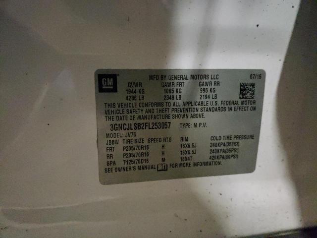 Photo 10 from auction – 2015 CHEVROLET TRAX 1LT with VIN 3GNCJLSB2FL253057