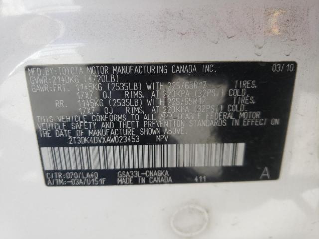 Photo 10 from auction – 2010 TOYOTA RAV4 LIMIT with VIN 2T3DK4DVXAW023453