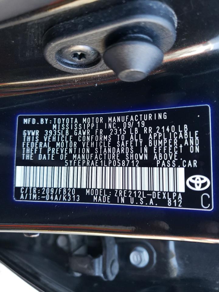 Photo 10 from auction – 2020 TOYOTA COROLLA LE with VIN 5YFEPRAE1LP058712