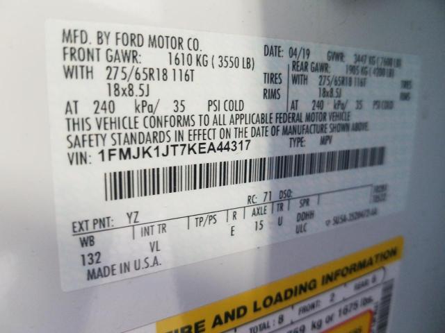 Photo 10 from auction – 2019 FORD EXPEDITION with VIN 1FMJK1JT7KEA44317
