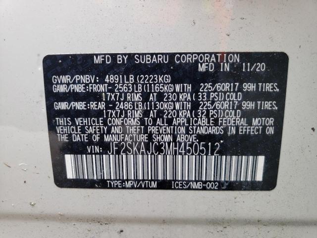 Фото 10 с аукциона – 2021 SUBARU FORESTER P с VIN JF2SKAJC3MH450512