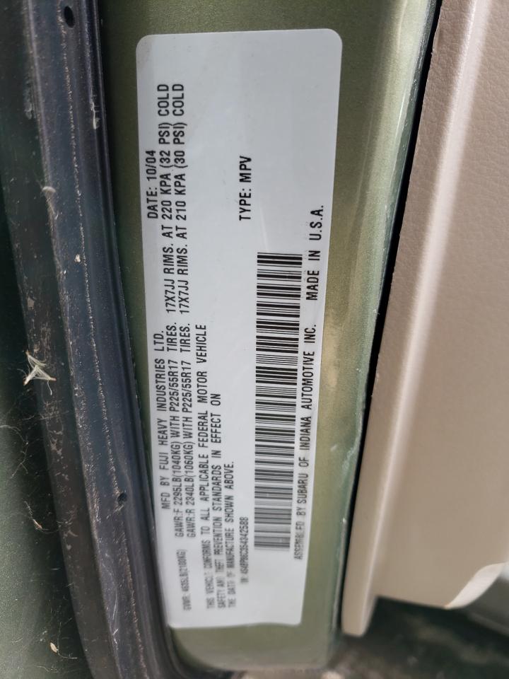 Photo 10 from auction – 2005 SUBARU LEGACY OUT with VIN 4S4BP86C354342588