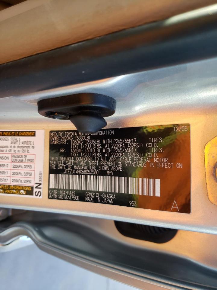 Photo 10 from auction – 2006 TOYOTA 4RUNNER SR with VIN JTEZU14RX68053580