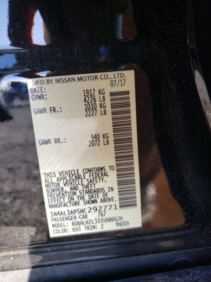 Photo 10 from auction – 2017 NISSAN ALTIMA 2.5 with VIN 1N4AL3AP5HC292771