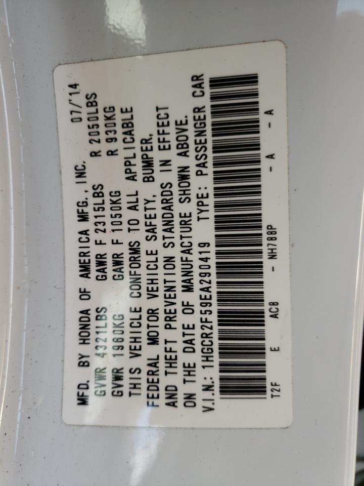 Photo 10 from auction – 2014 HONDA ACCORD SPO with VIN 1HGCR2F59EA290419