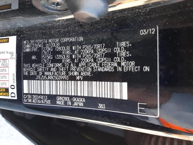 Photo 10 from auction – 2012 TOYOTA 4RUNNER SR with VIN JTEZU5JR8C5039993