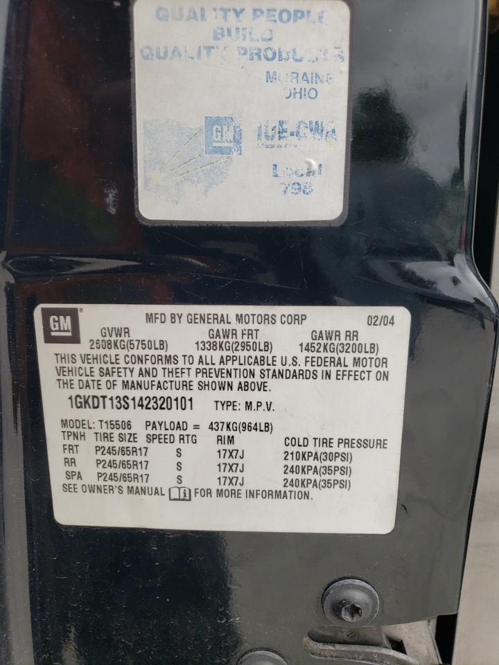 Photo 10 from auction – 2004 GMC ENVOY with VIN 1GKDT13S142320101