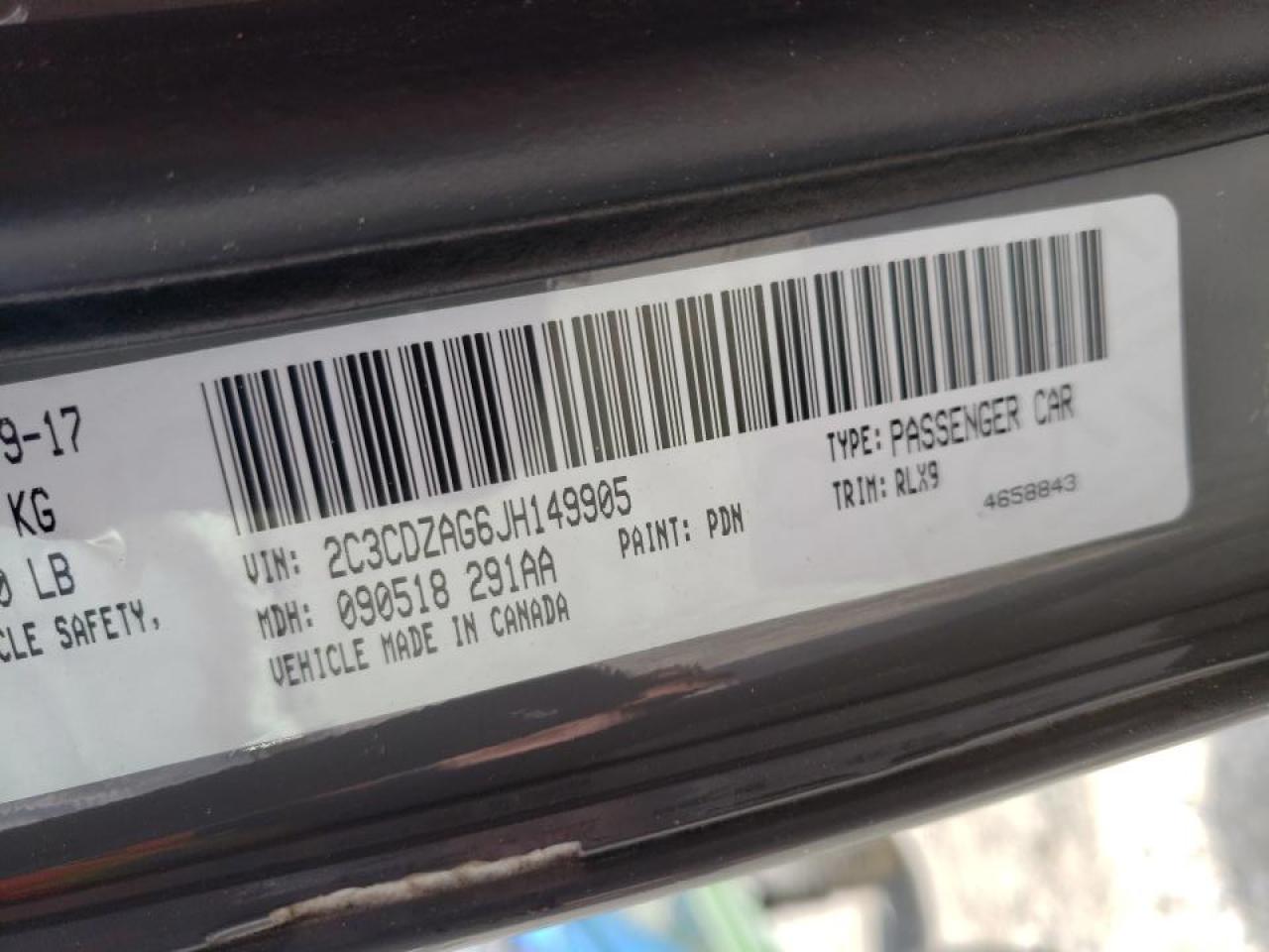 Photo 10 from auction – 2018 DODGE CHALLENGER with VIN 2C3CDZAG6JH149905