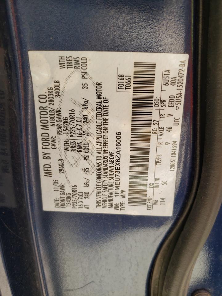 Photo 10 from auction – 2006 FORD EXPLORER X with VIN 1FMEU73EX6ZA16006