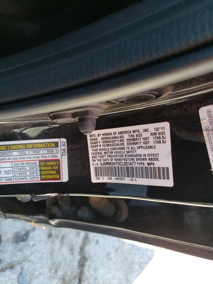 Photo 10 from auction – 2012 HONDA CR-V EXL with VIN 5J6RM3H75CL001477