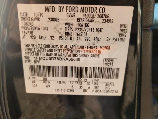 Photo 10 from auction – 2011 FORD ESCAPE XLT with VIN 1FMCU9D78BKA65646