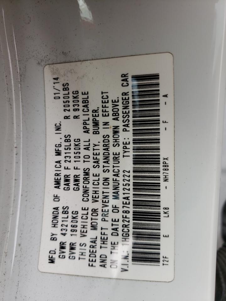 Photo 10 from auction – 2014 HONDA ACCORD EXL with VIN 1HGCR2F87EA125222
