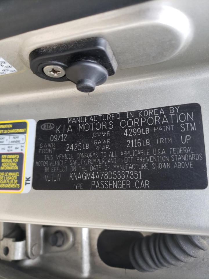 Photo 10 from auction – 2013 KIA OPTIMA LX with VIN KNAGM4A78D5337351