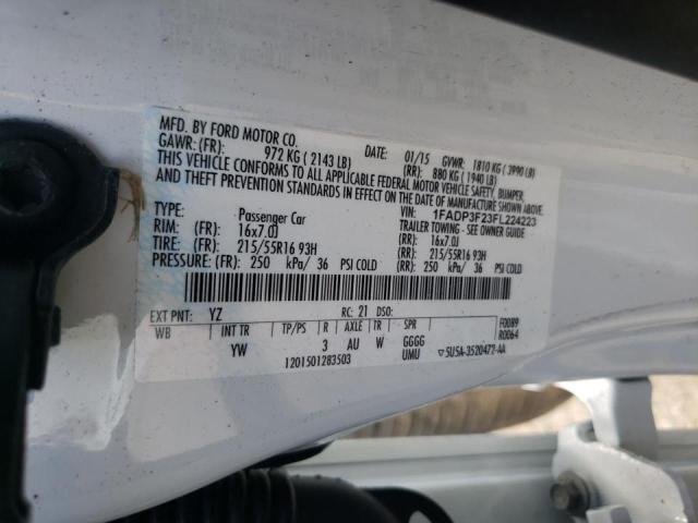 Photo 10 from auction – 2015 FORD FOCUS SE with VIN 1FADP3F23FL224223