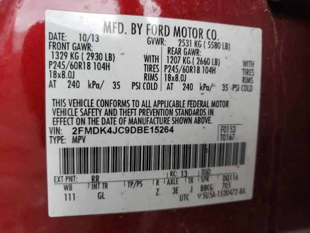 Photo 10 from auction – 2013 FORD EDGE SEL with VIN 2FMDK4JC9DBE15264