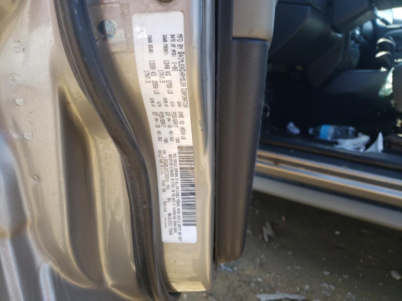 Photo 10 from auction – 2002 JEEP GRAND CHER with VIN 1J8GW68J32C206050